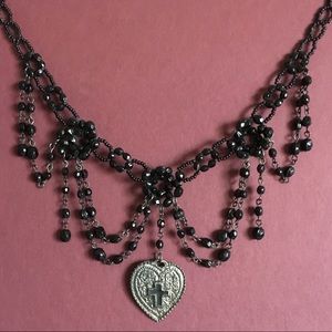 🖤 Choker with Heart/Cross Pendant 🖤